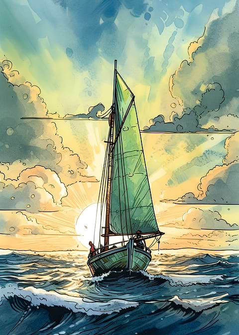 Sailed Away — living room metal wall art