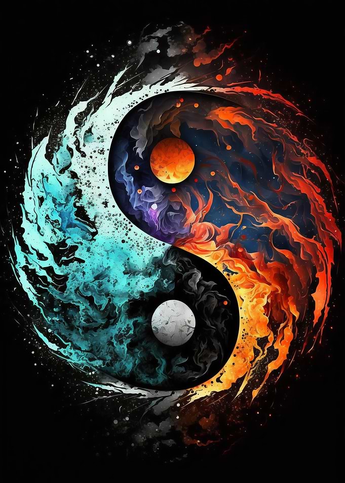 Fire and ice Yin Yang