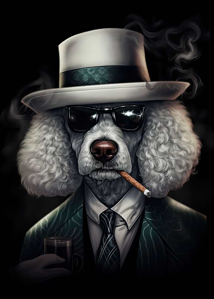 Poodle Dog Gangster Suit