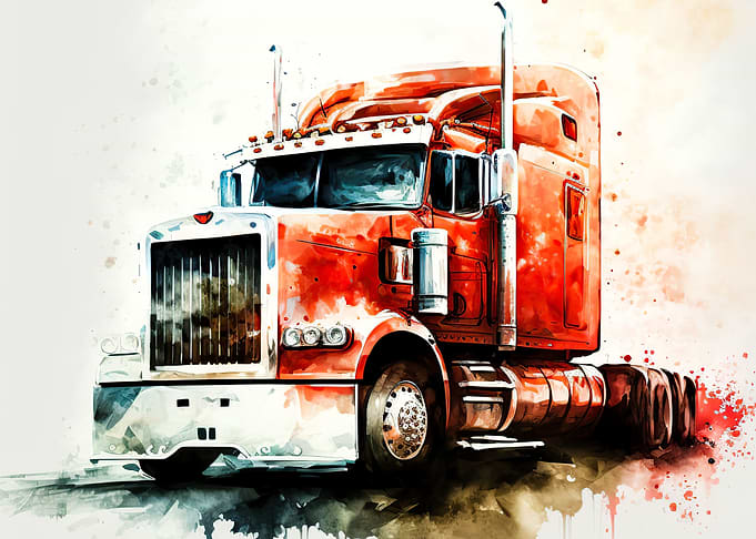 Watercolor truck