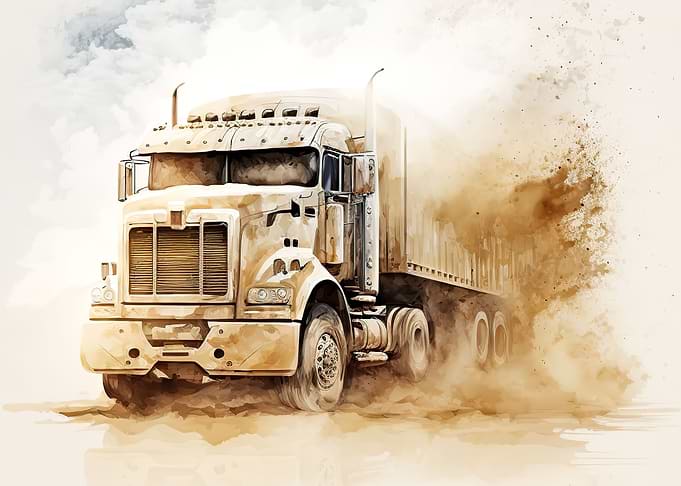 Watercolor truck
