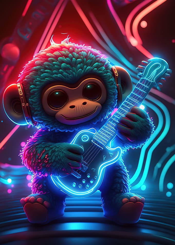 monkey with guitar