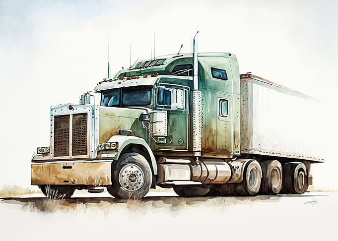 Watercolor truck
