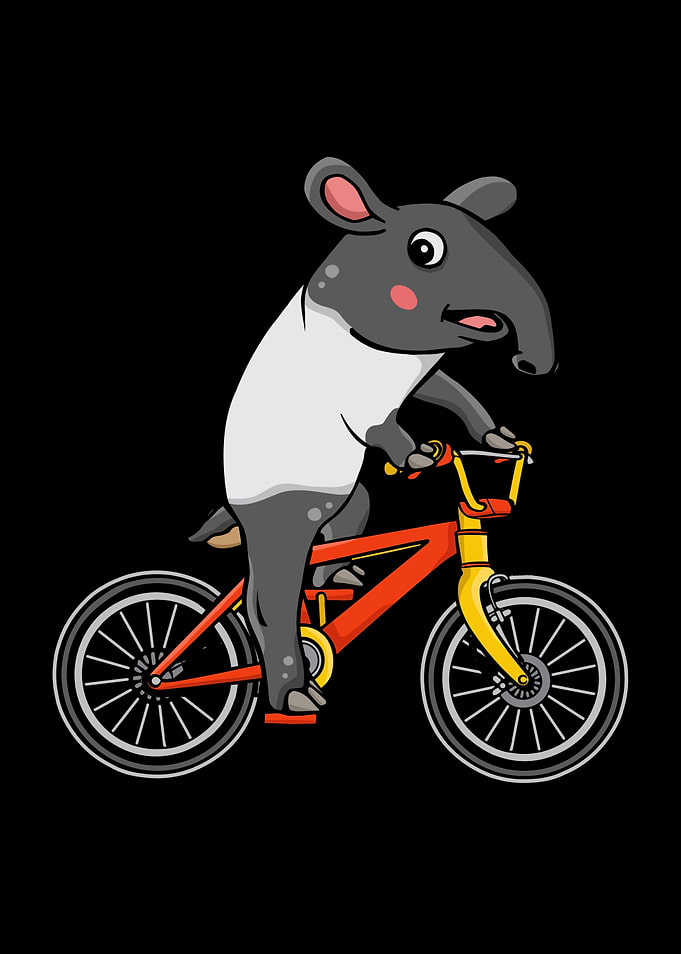 Tapir Riding Bicycle Gift