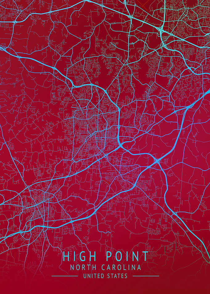 High Point USA City Map