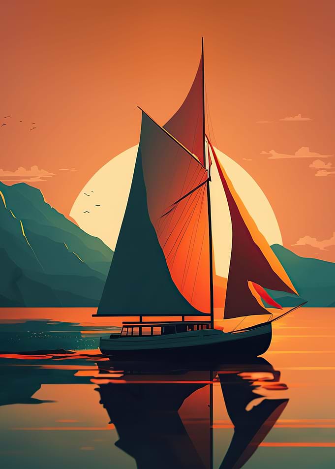 sailboat in a sunset
