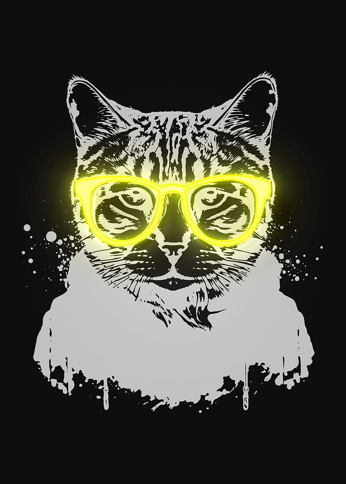 Hipster Funny with glass