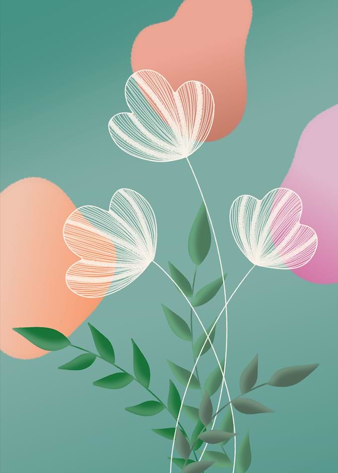 Organic Floral Line Art