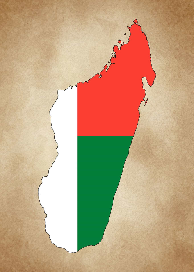 Madagascar map vintage