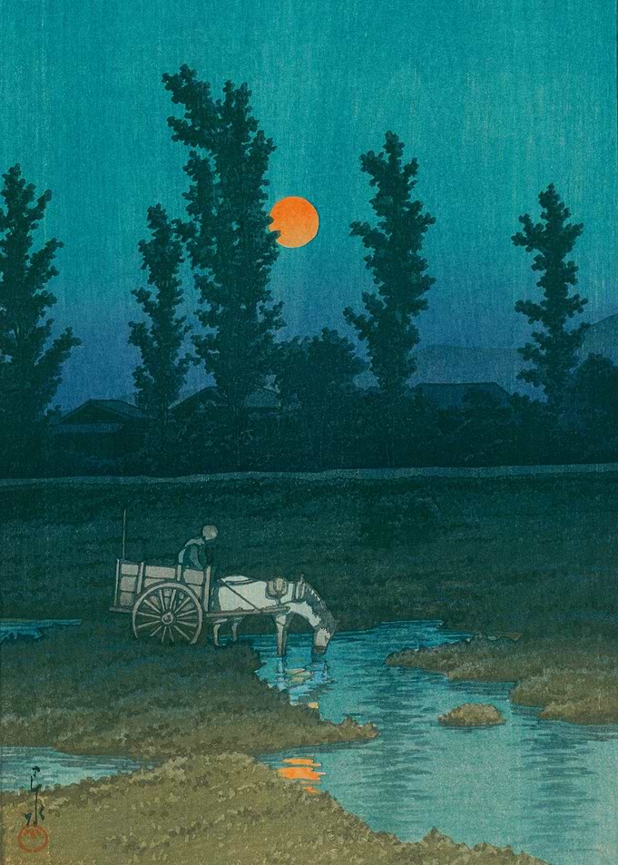 Kawase Hasui Evening Moon