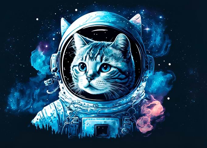 Beautiful cat to space