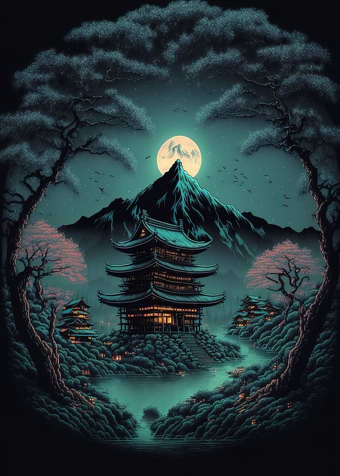 japanese night landscape