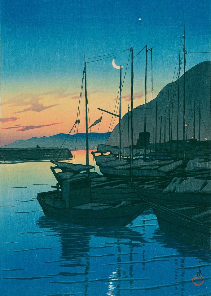 Kawase Hasui Dawn at Beppu