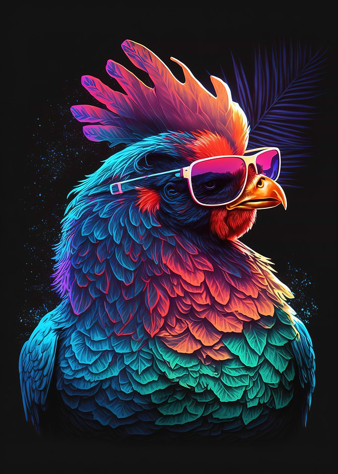 Neon rooster