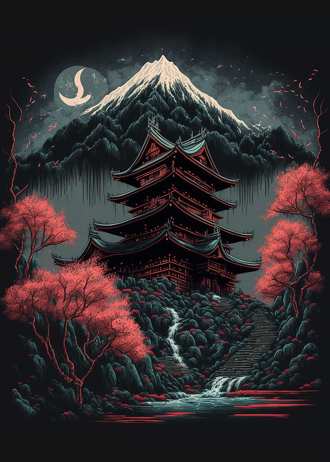 japanese night landscape