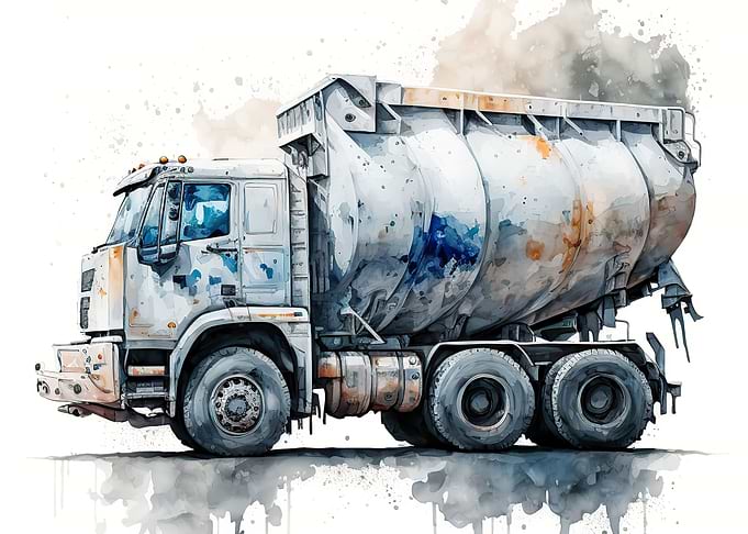 Watercolor truck