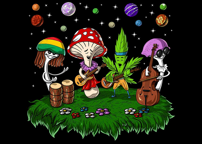 Hippie Mushrooms Party