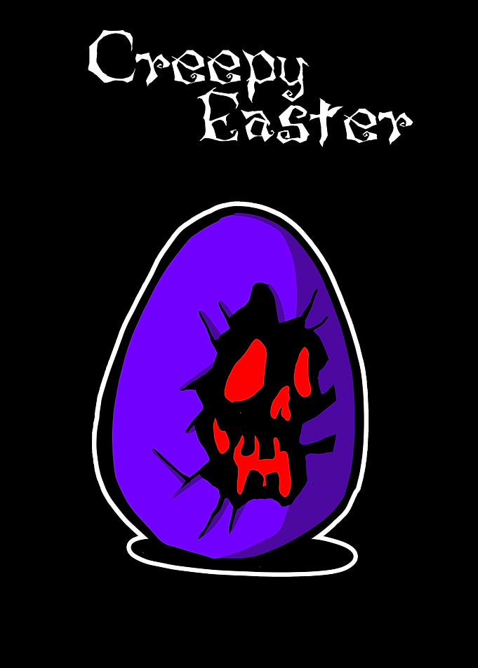 Easter egg monster skull