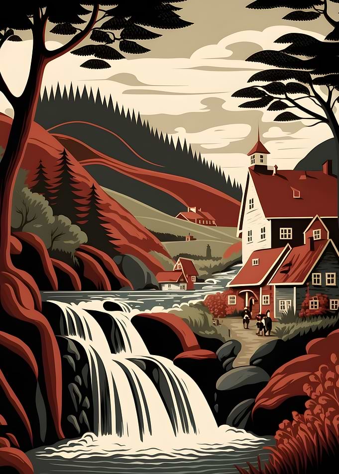 Beautiful Fall in Village