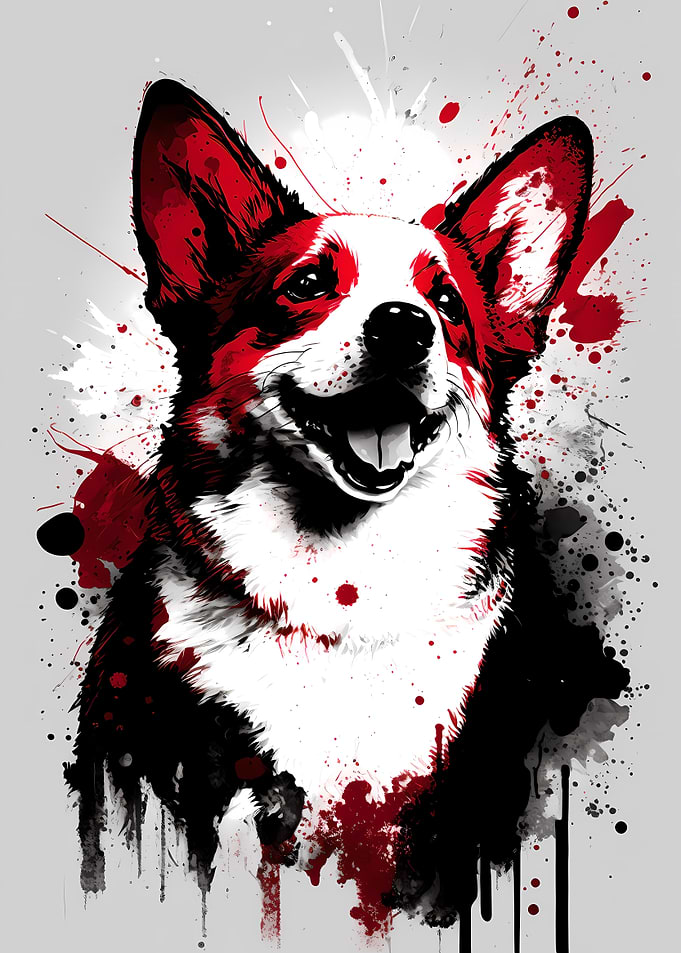 Ink Corgi Portrait