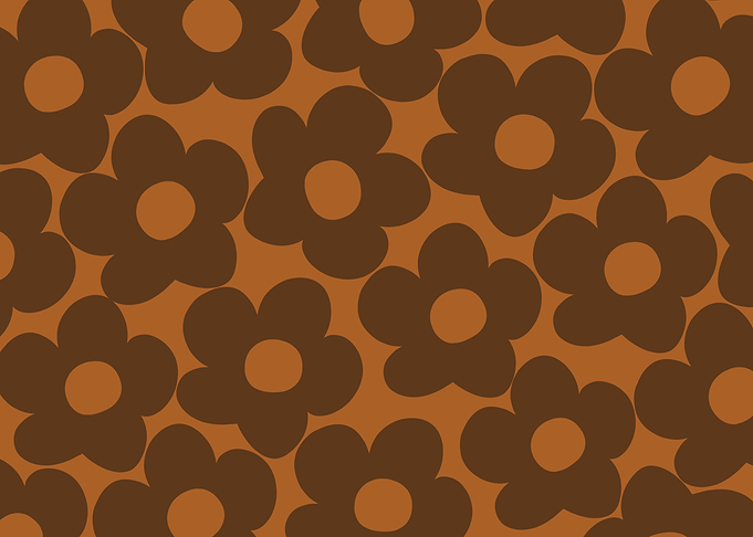Brown Retro Daisies 1