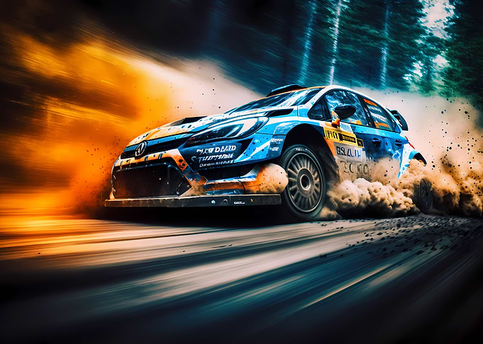 Forest rally car race