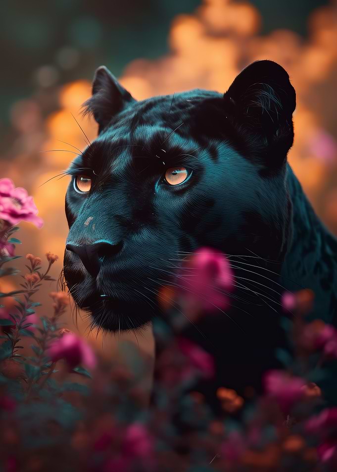 Flowered Black Panther