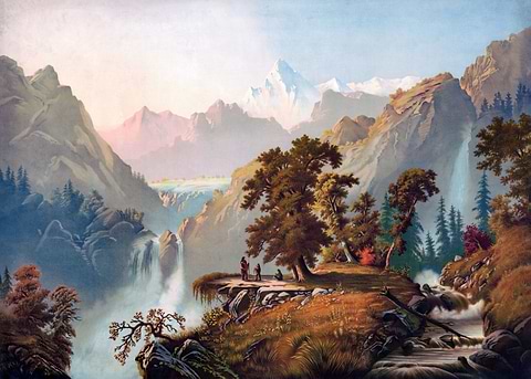 Rocky Mountain Vista — living room metal wall art