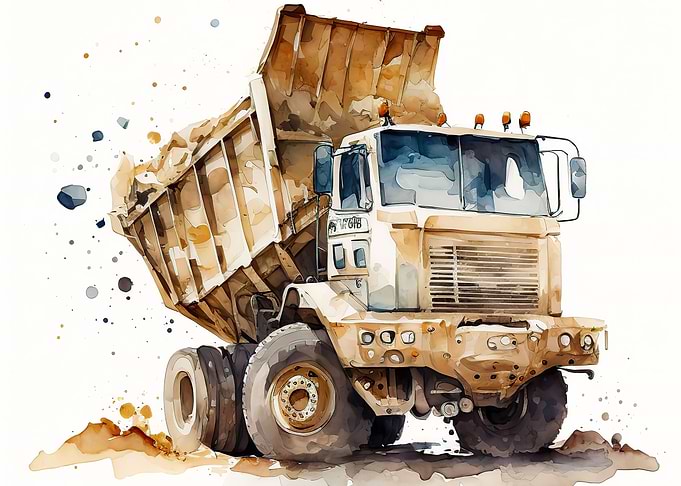 Watercolor truck