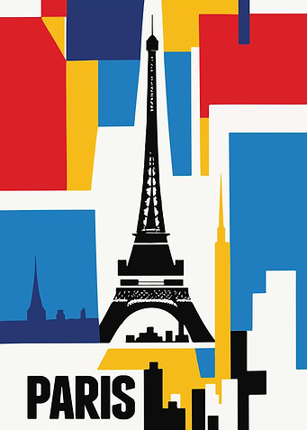 Geometric Paris Poster
