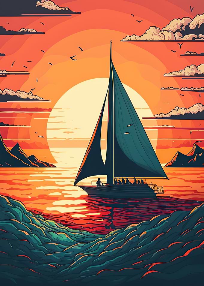 sailboat in a sunset