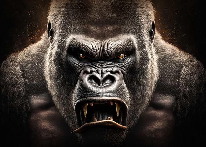 Portrait adult gorilla