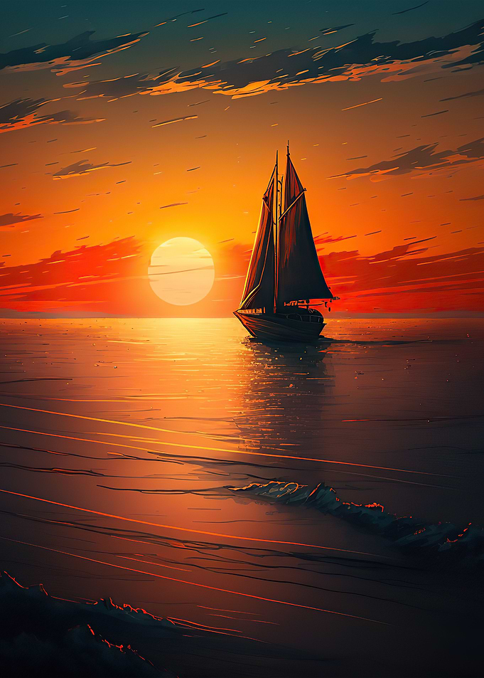 sailboat in a sunset
