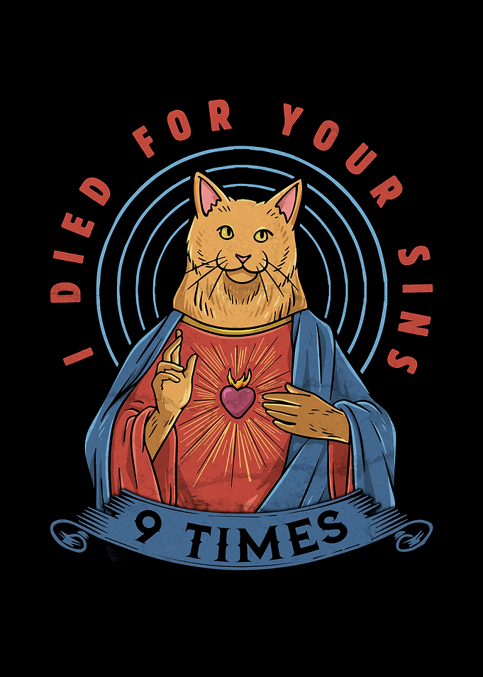 Cat as Jesus Humour for a