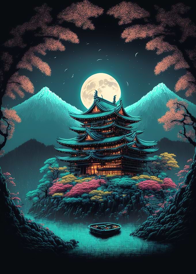 japanese night landscape