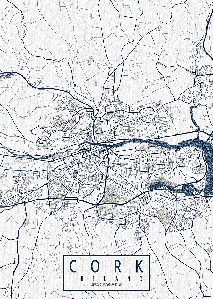 Cork City Map Coastal