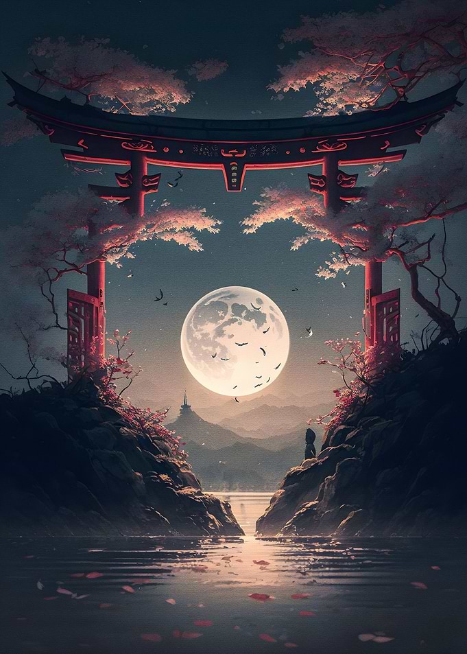 Full moonlight in torii gt