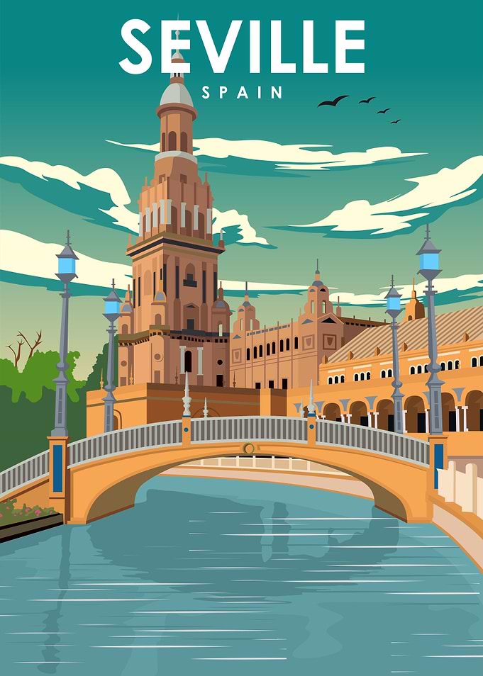 Seville Spain Travel Art