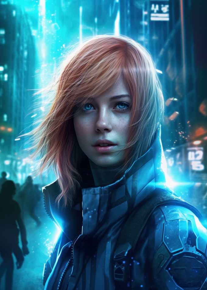 Cyberpunk Redhead Girl