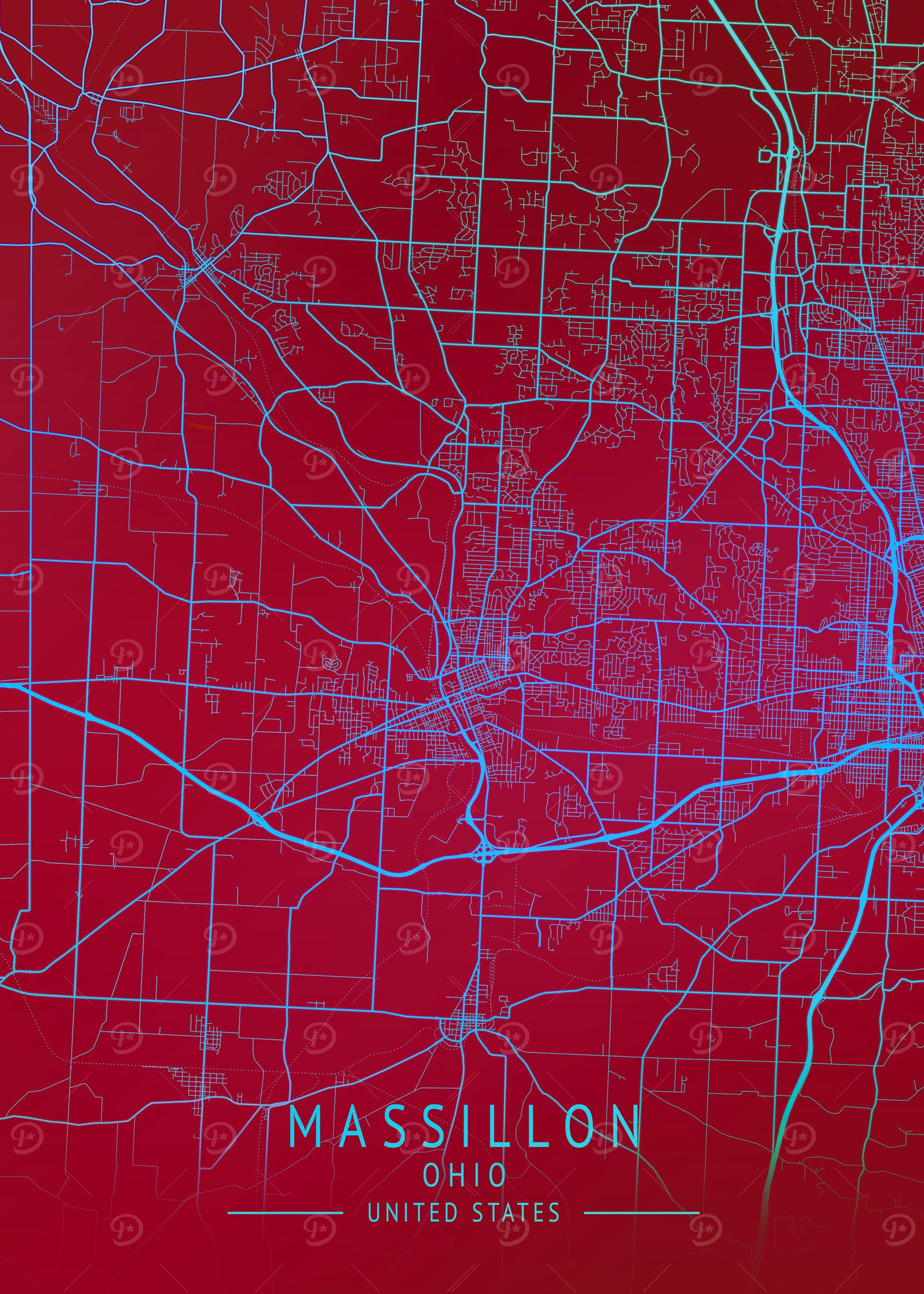 Massillon USA City Map