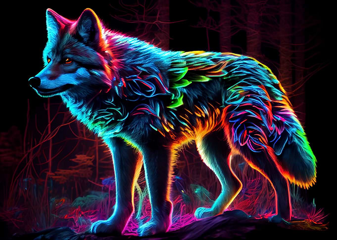 Colorful wolf