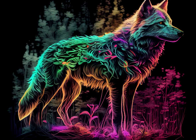Colorful wolf
