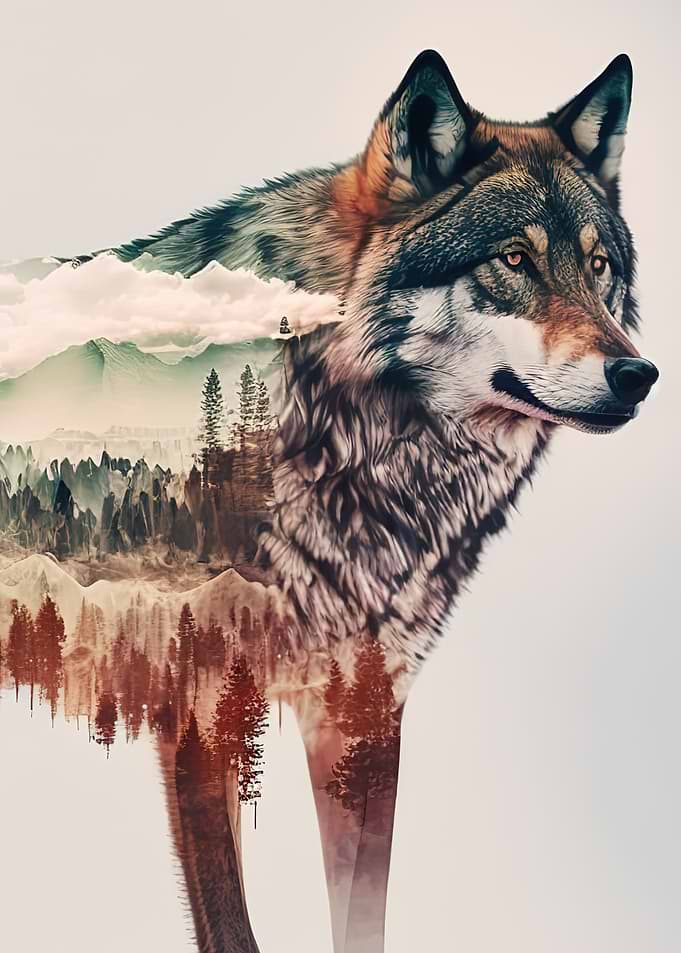 double exposure of a dog
