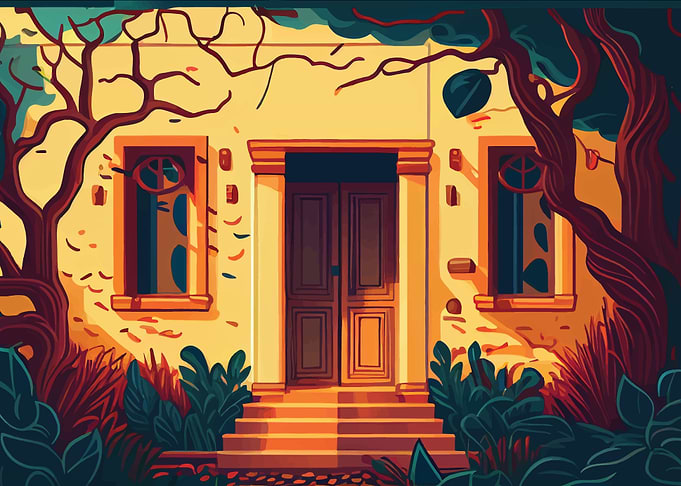 front door of house yard