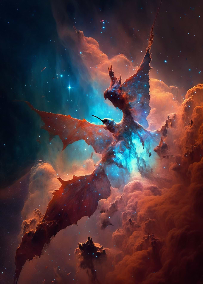 Abstract Nebula Dragon
