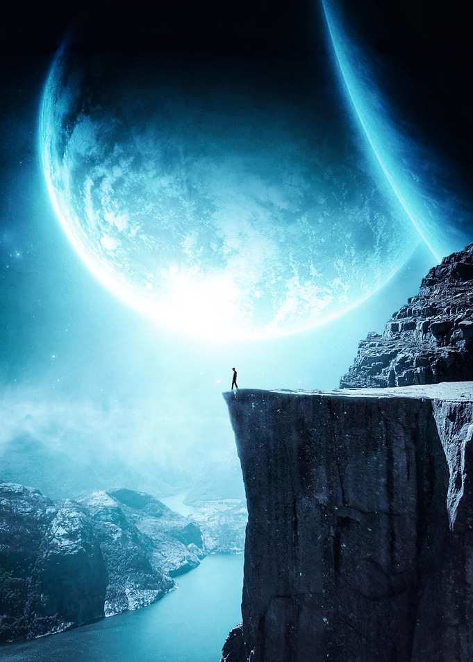 Top Cliff and blue planets