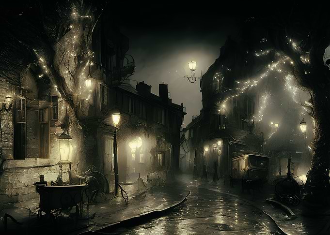 Dark street in the city