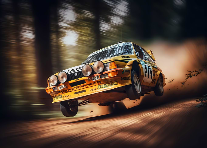 Forest rally car race