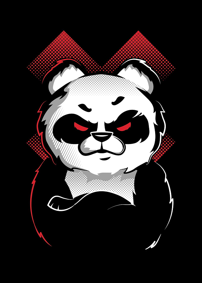 Panda with Red Eye