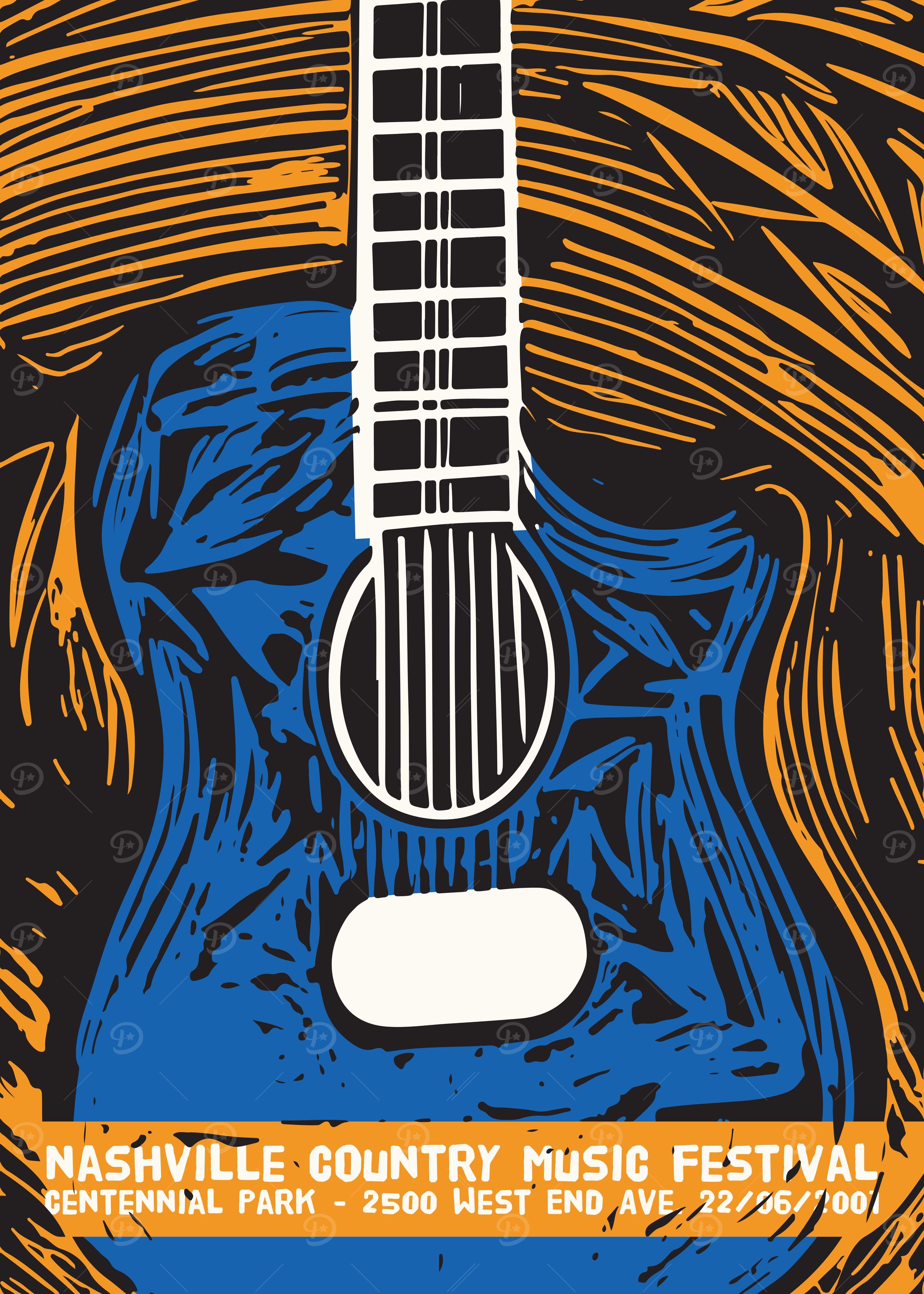 Retro Country Music Poster